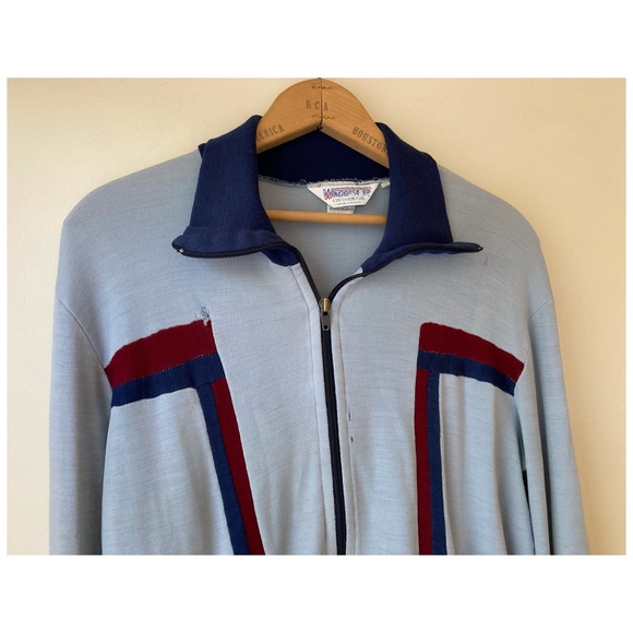 Vintage 60s/70s distressed track jacket by Windbreaker. - Picture 2 of 4